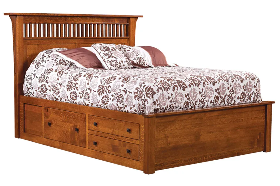 803 Empire Mission Bed Shown with #003 Drawer Unit